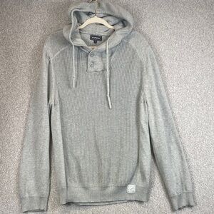 Express cotton hoodie sweater L mens gray fisherman nautical grunge retro